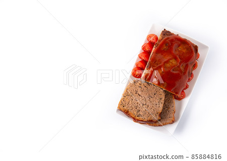 Traditional American meatloaf with ketchup Traditional American meatloaf with ketchup 85884816