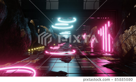 3D illustration Background for advertising and wallpaper in architecture and building scene. 3D rendering in decorative concept. 85885080