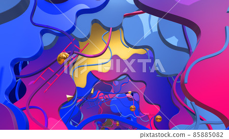 3D illustration Background for advertising and wallpaper in flat art style and abstract scene. 3D rendering in decorative concept. 3D illustration Background for advertising and wallpaper in flat art style and abstract scene. 3D rendering in decorative concept. 85885082