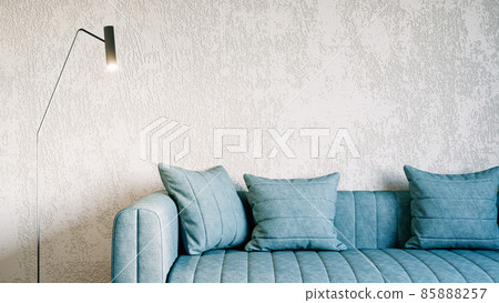Beautiful interior of a modern room. Bright and clean design. 3D rendering Beautiful interior of a modern room. Bright and clean design. 3D rendering 85888257