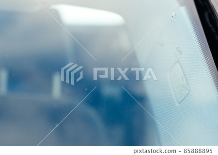 airbag in car interior near seat belt close-up 85888895