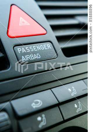 Buttons for adjusting the air flow in the car. Emergency button in the car front panel. 85888896