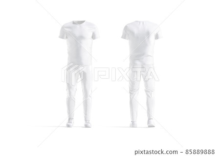 Blank white sport uniform mock up, front and back view 85889888