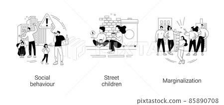 Social problems abstract concept vector illustrations. 85890708