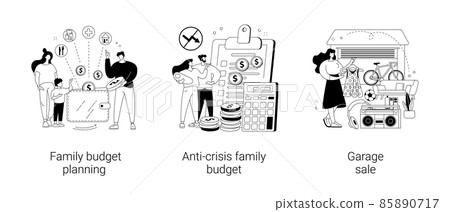 Family income abstract concept vector illustrations. 85890717
