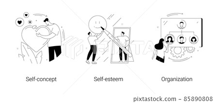 Personality trait abstract concept vector illustrations. 85890808