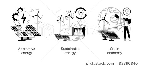 Clean green energy abstract concept vector illustrations. 85890840