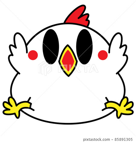 Niwatori chicken chicken cute diagonal impact illustration material 85891305