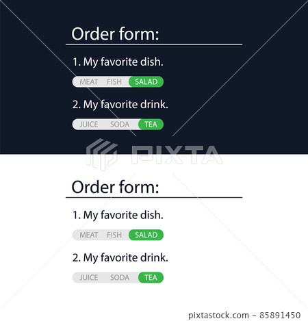 User survey form. Radio sheet is an HTML element of the website template. User interface for the website and application. Vector illustration. 85891450