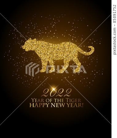 Happy New Year 2022 background. Year of the Tiger concept. Vector 85891752