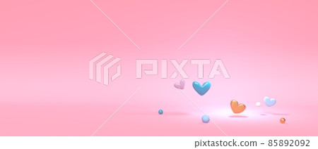Hearts - Appreciation and love theme - 3D 85892092