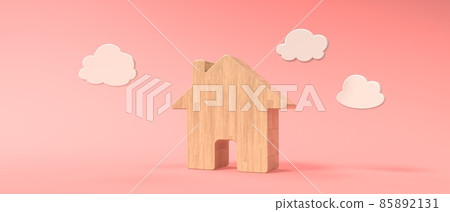 Miniature toy house - Real estate theme - 3D Miniature toy house - Real estate theme - 3D 85892131