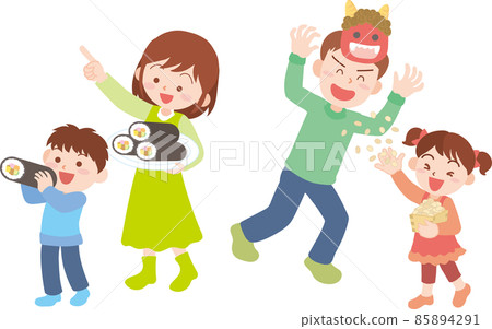 節分日一家四口 85894291