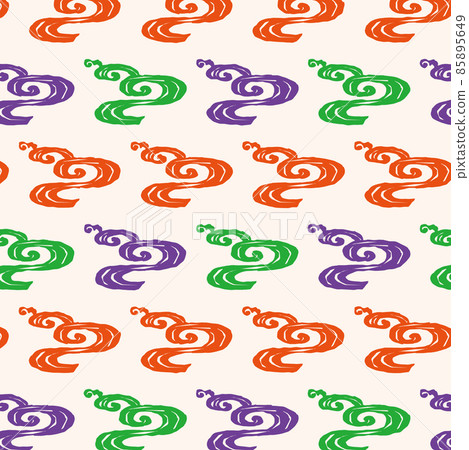 沖繩紅形簡單圖案插圖素材 85895649