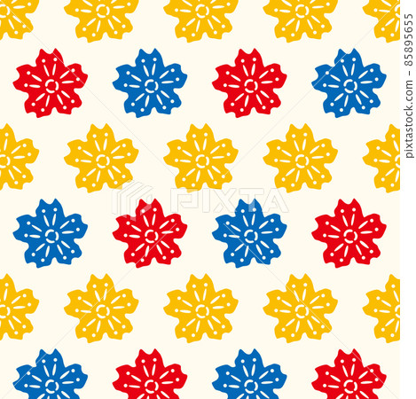 Okinawa Bingata Simple Pattern Illustration... - Stock Illustration ...