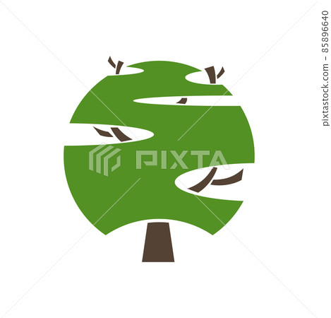 Park and garden tree icon with round green leaves, nature environment and ecology. Tree plant silhouette symbol of park gardening or landscaping and eco environment or organic product vector icon Park and garden tree icon with round green leaves, nature environment and ecology. Tree plant silhouette symbol of park gardening or landscaping and eco environment or organic product vector icon 85896640