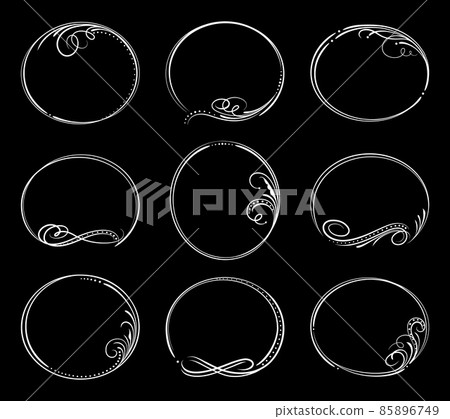Vintage obituary and mourning borders, funeral service vector frames with floral ornaments isolated on background. Condolence, obituary or memorial frames with white borders and leaf scrolls 85896749