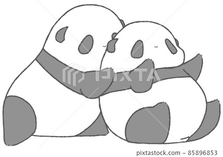 Little pandas playing with each other (gray) Little pandas playing with each other (gray) 85896853