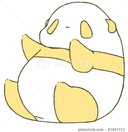 A young panda falling behind (yellow) A young panda falling behind (yellow) 85897151
