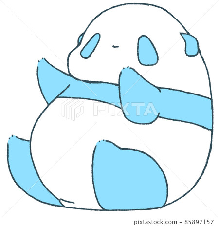 A young panda falling behind (light blue) A young panda falling behind (light blue) 85897157