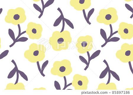 帶有大黃色花卉圖案的白色背景壁紙 插圖素材 圖庫 帶有大黃色花卉圖案的白色背景壁紙 插圖素材 圖庫