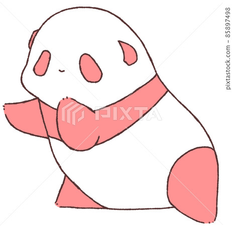 A young panda reaching out with a front lean (red) 85897498