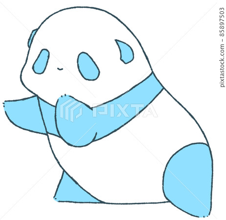 A young panda reaching out in front of you (light blue) A young panda reaching out in front of you (light blue) 85897503