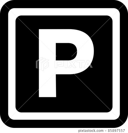 Simple pictogram illustration of parking area 85897557