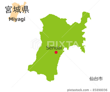 宮城縣和縣廳所在地，可愛的手繪地圖 85898036