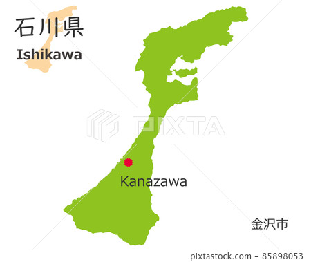石川縣和縣廳所在地,可愛的手繪地圖 石川縣和縣廳所在地,可愛的手繪地圖 85898053