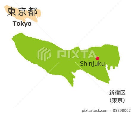 東京都政府和東京都政府所在地，可愛的手繪地圖 85898062