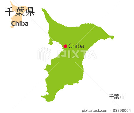 千葉縣和縣廳所在地,可愛的手繪地圖 千葉縣和縣廳所在地,可愛的手繪地圖 85898064