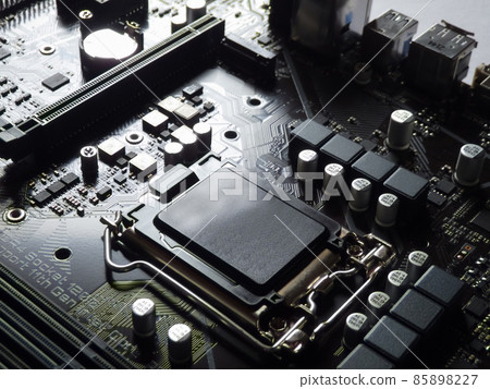 Close up of new MicroATX motherboard board 85898227