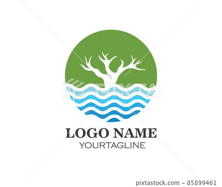 tree and water symbol and icon of go green eco nature 85899461