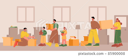 Family packing and move to new house Family packing and move to new house 85900008