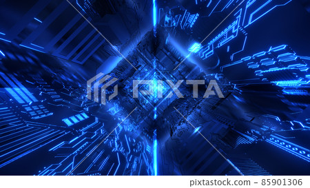 VJ隧道賽博空間SF藍【另有Ver】 85901306