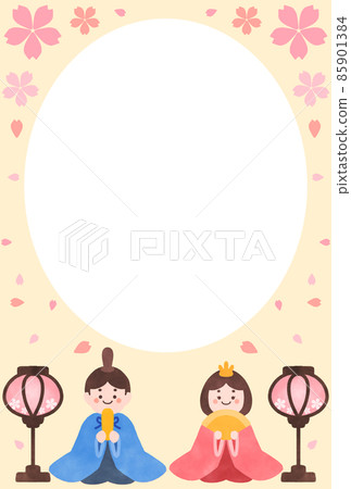 雛大人的留言卡插圖素材 雛大人的留言卡插圖素材 85901384
