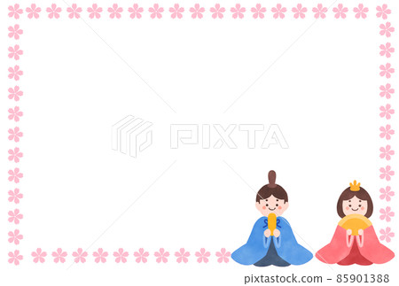雛大人的留言卡插圖素材 85901388