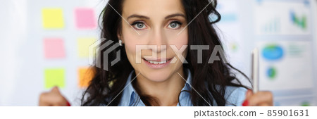 Pretty lady working in company 85901631