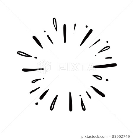 Hand drawn sunburst shine ray. Doodle 85902749
