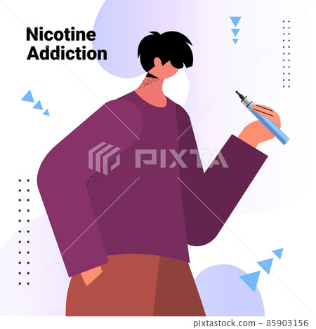 man smoking e-cigarette bad habits unhealthy lifestyle nicotine addiction concept portrait 85903156