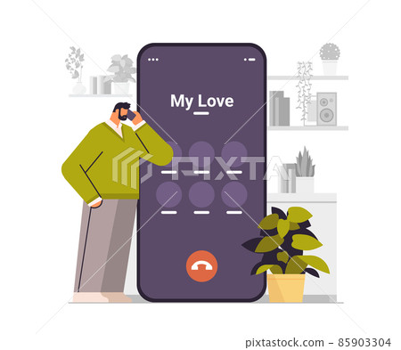man talking by smartphone with girlfriend communication conversation phone call speaking calling chatting concept man talking by smartphone with girlfriend communication conversation phone call speaking calling chatting concept 85903304
