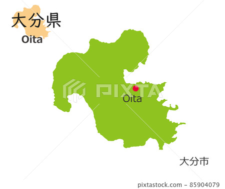 大分縣和縣廳所在地，可愛的手繪地圖 85904079