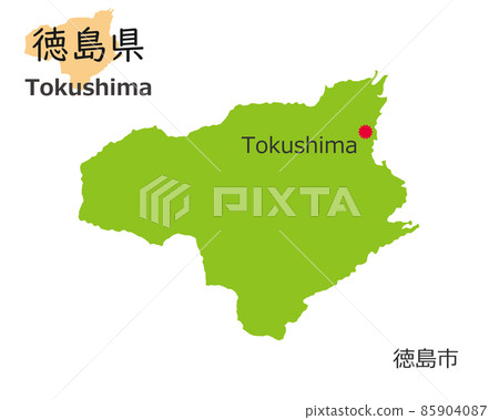 德島縣和縣廳所在地,可愛的手繪地圖 德島縣和縣廳所在地,可愛的手繪地圖 85904087