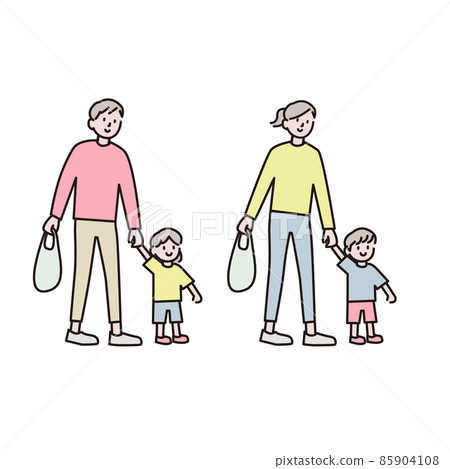 Family shopping illustration material 85904108