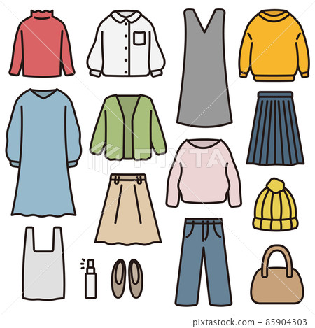 衣服時尚插畫集 衣服時尚插畫集 85904303