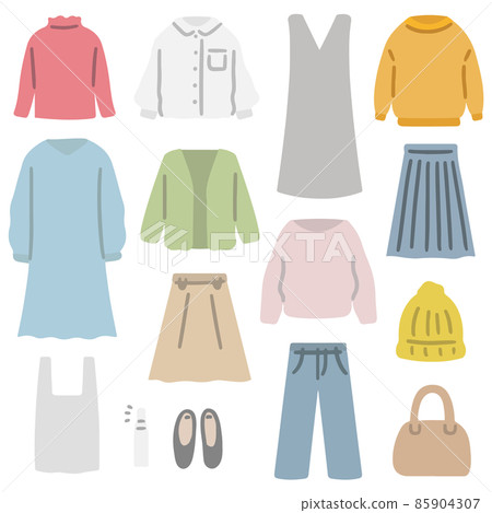 Clothes fashion flat illustration set 85904307