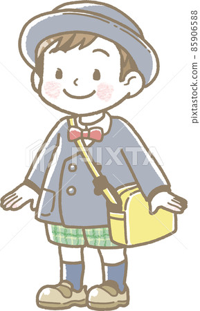 一個男孩的幼兒園孩子的插圖 85906588
