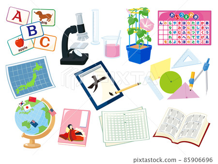 Department icon material set (math, science, society, national language, English) 85906696