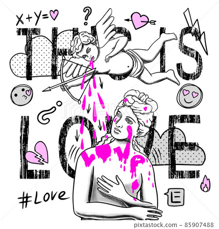 This is Love Creative conceptual modern hand drawn doodle art This is Love Creative conceptual modern hand drawn doodle art 85907488